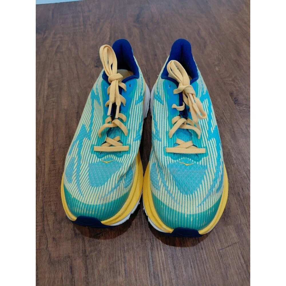 Hoka One One Clifton 9 Youth Size 6MD Green Yellow Blue